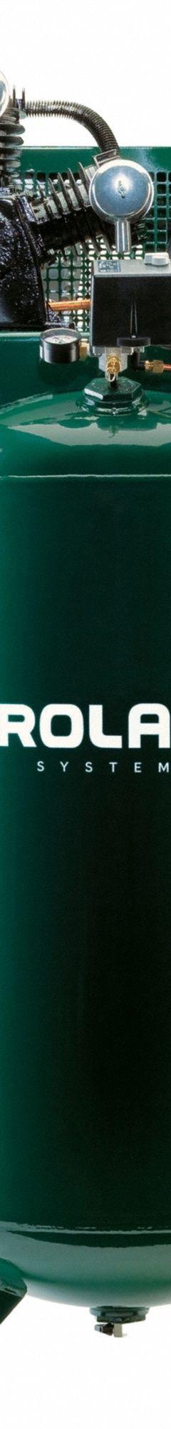 ROLAIR Electric Air Compressor: 5 hp, 1 Stage, Vertical, 60 gal, 16 cfm, 175 psi, 230V, Base Model (MPN V5160PT03XB). Key specifications — attr48430: ROLAIR; attr48445: 60 Hz; attr48448: Air Filter for Pump; attr48450: 230V; attr48474: Single; attr48487: Vertical.