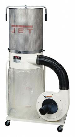 JET Wood Dust Collector: Single-Stage, 230/460V AC, 1,200 cfm (MPN 710704K). Key specifications — attr952404: JET; attr1018713: 96% of 30 micron particles; attr979886: Bag; attr979899: 80 dBA.