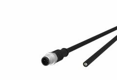 Sensor Cable: M12 Male Straight X Free End, 8 Pins, Black, PUR, 5 m Cable Lg, 2 A Max Current (A) (MPN 142MEA10050). Key specifications — Cable Jacket Color: Black; End 1 Gender: Male; End 1 Mounting Orientation: Straight; End 2 Connection Type: Free End; IP Rating: IPX7; Brand: METZ CONNECT; Wire Size: 22 AWG/32 AWG; Cable Jacket Material: PUR.