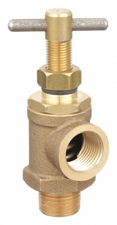 Dayton Valve: MNPT x FNPT, 3/4 in x 3/4 in, Bronze, 650 psi Max. Op Pressure - Non-Code Air, Inert Gas & Liquids Pressure Relief Valves