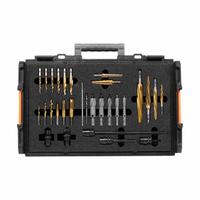HOLEMAKER TECHNOLOGY STAKIT Installation Kit: 31 Pc, 1/2"-13 to 3/4"-10 Taps (MPN STC-EMID-INIK). Key specifications — attr1300596: Straight Flute; attr1300608: HOLEMAKER TECHNOLOGY.
