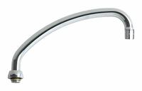 CHICAGO FAUCETS Spout: Spout, Arc, Swivel Spout, Brass, Polished Chrome, 1.5 gpm Flow Rate, Aerated (MPN L9E35JKABCP). Key specifications — Includes: Mounting Hardware; Product Type: Spout; Spout Style: Swivel; Body Material: Brass; Color/Finish: Polished Chrome; Brand: CHICAGO FAUCETS.