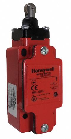 HONEYWELL Safety Interlock Switch: GSS Series, 2NO/2NC, Roller Plunger (MPN GSAA22C). Key specifications — Brand: HONEYWELL; Manufacturer Part Number: GSAA22C; Series: GSS; Terminal Connection Type: 1/2 in NPT Conduit.