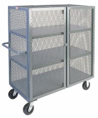 JAMCO Security Cart: 3,000 lb, 48 in L x 36 in W Self, 54 in L x 40 in W x 57 in H Overall Dim, Gray (MPN VC448P600GP). Key specifications — Shelf Type: Fixed; Caster Brake Type: No Brake Included; Brand: JAMCO; Caster/Wheel Configuration: (2) Rigid; Shelves Included: 3.
