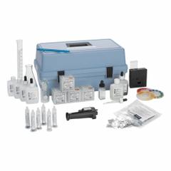 HACH Ten-Parameter Test Kit: 10 Tests, 38 Pieces (MPN 243001). Key specifications — Range: 4–10 pH; Brand: HACH; Includes: Graduated Cylinder; Test Parameters: Alkalinity.