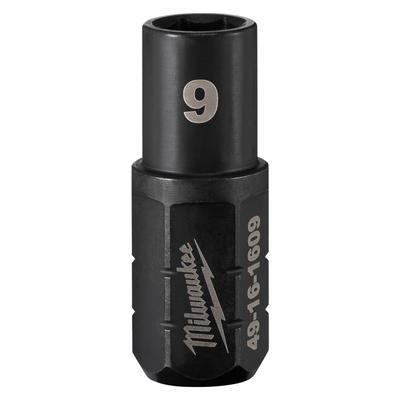 MILWAUKEE Impact Socket: SAE/Metric, 9 mm Socket Size, 6-Point, Short, 1 41/64 in Overall Lg - Insider & DXS Impact Sockets