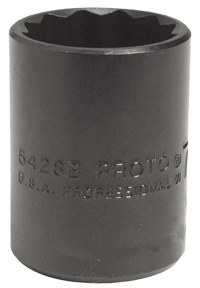 PROTO Socket: 1/2 in Drive Size, SAE, 5/8 in Socket Size, 12-Point, Std, 1 1/2 in Overall Lg - 1/2" Drive Impact Sockets
