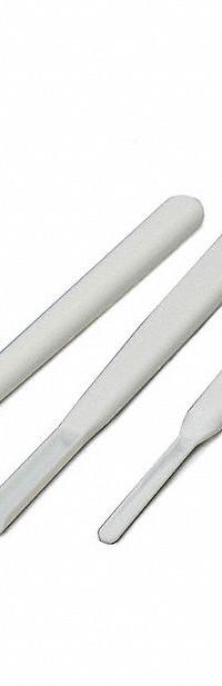 Laboratory Spatula: Spatula, Sterile, Polystyrene, 6 7/8 in Overall Lg, 1/2 in Overall Wd, Uncoated (MPN 0626421). Key specifications — Product Type: Spatula; Standards: EU Regulations; Sterilizing Method: Gamma Irradiation; Brand: APPROVED VENDOR; Coating: Uncoated; Color: White.