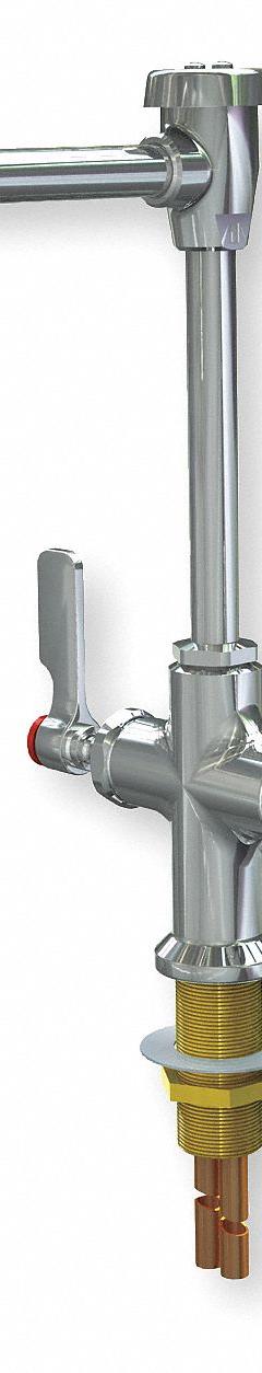 WATERSAVER FAUCET COMPANY Laboratory Faucet: Faucet, Single-Post, 2 Handles, Lever, Std, Single Bend (MPN L414VB55LE). Key specifications — Brand: WATERSAVER FAUCET COMPANY; Color/Finish: Chrome; Product Type: Faucet.