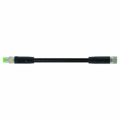 Cordset: M8 Male Straight X M8 Female Straight, 3 Pins, Black, PVC, 0.6 m Cable Lg, 24 AWG Wire Size (MPN 7000-88001-6100060). Key specifications — Cable Jacket Color: Black; End 1 Mounting Orientation: Straight; End 1 Gender: Male; End 1 Connection Type: M8; Cable Jacket Material: PVC; Brand: MURRELEKTRONIK; IP Rating: IP68; End 2 Connection Type: M8.