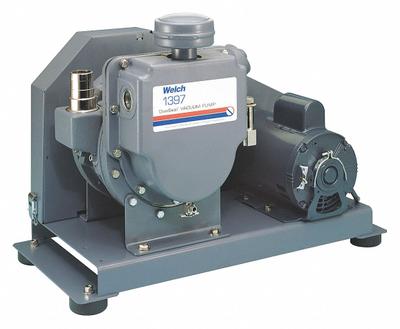WELCH Vacuum Pump: 1 hp, 1 Phase, 115/230V AC, 17.7 cfm Free Air Displacement - Commercial & Industrial Refrigeration Service Rotary Vane Vacuum Pumps
