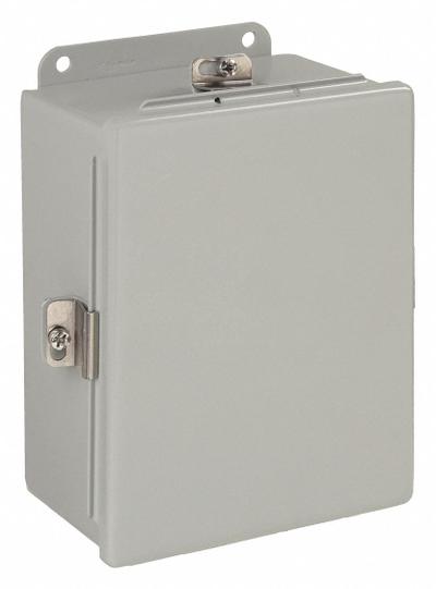 HOFFMAN Enclosure: Steel, 8 in x 6 in x 4 in, NEMA 12/13/4, Solid Cover - Steel Washdown Enclosures