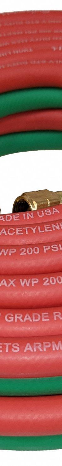 Twin Line Welding Hose: 1/4 in Hose Inside Dia., Green/Red, BB x BB, 12 1/2 ft Hose Lg (MPN TWR-04-012BB). Key specifications — Hose Color: Green; Fitting Type: BB x BB; Brand: CONTINENTAL.