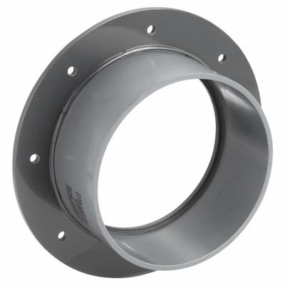 PLASTIC SUPPLY Flange Adapter: PVC, For 6 in Duct Dia, 10 in Overall Lg - Flanges