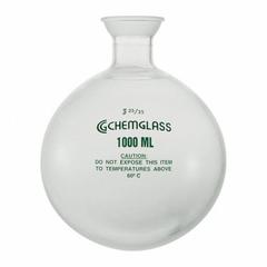 CHEMGLASS Boiling Flask: 2 L, Colorless, Round, A, 35/25 Compatible with Stopper Size (MPN CG-1508-P-35). Key specifications — Shape: Round; Body Color: Colorless; Brand: CHEMGLASS; Compatible with Stopper Size: 35/25; USP Specification: Type I.