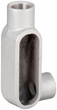 Conduit Outlet Body: Aluminum, 2 1/2 in Trade Size, LR Body, 131 cu in Body Capacity, Threaded Hub (MPN LR77SA). Key specifications — Finish: Powder Coated; Includes: Set Screw Hubs; For Use With: RMC; Brand: HUBBELL KILLARK; Hub Style: Threaded; Mfr. Series: Duraloy 7.