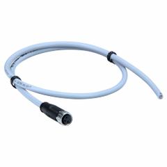 Cordset: M8 Female Straight X Bare Wire, 4 Pins, Gray, PVC, 0.5 m Cable Lg, 0.25 sq mm Wire Size (MPN 21348100481005). Key specifications — Cable Jacket Color: Gray; End 1 Mounting Orientation: Straight; End 1 Gender: Female; End 1 Connection Type: M8; Cable Jacket Material: PVC; Brand: HARTING; IP Rating: IP67; End 2 Connection Type: Bare Wire.