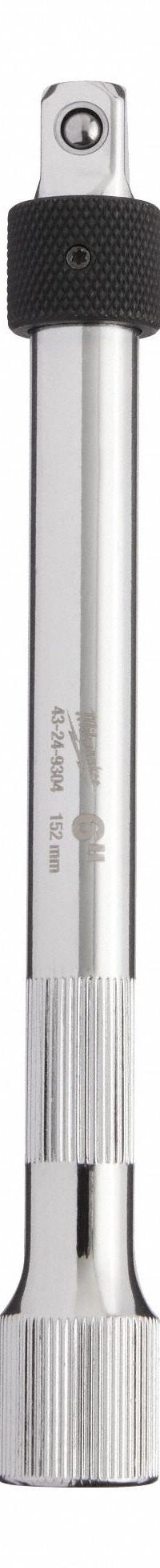 MILWAUKEE Socket Extension: 3/8 in Input Drive Size, 3/8 in Output Drive Size, 6 in Overall Lg, Std (MPN 43-24-9304). Key specifications — attr1204978: Not Insulated; attr1204980: Locking Included; attr1204984: MILWAUKEE; attr1204970: Chrome.
