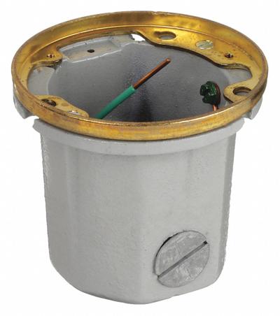 HUBBELL WIRING DEVICE-KELLEMS Floor Box: Round, (2) 1/2 in/(2) 3/4 in For Conduit Sizes - Cast-Iron Electrical Floor Boxes