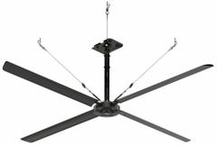 HUNTER INDUSTRIAL Ceiling Fan: 68,544 cfm Airflow, 12 ft Blade Dia, Variable Speeds, 240V AC, Silver (MPN E12-23P-IP-LG). Key specifications — Voltage: 240V AC; Light Kit: No; Series: ECO; Number of Speeds: Variable; Phase: Three; Current: 3.5 A; Brand: HUNTER INDUSTRIAL.