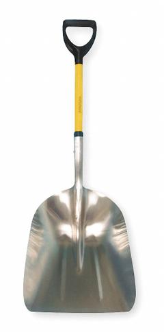 AMPCO Square Point Scoop Shovel: Square Point, Aluminum-Bronze Alloy, 14 in Blade Wd, 17 in Blade Lg (MPN S-80FG). Key specifications — attr979006: Aluminum-Bronze Alloy; attr979016: Scoop Shovel; attr979009: AMPCO; attr979010: Yellow.