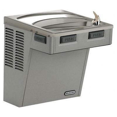 ELKAY Drinking Fountain: On-Wall, 20 5/8 in Ht, Front Pushbar/Side Pushbar, 8 gph @ 50°F - On-Wall Single Drinking Fountains
