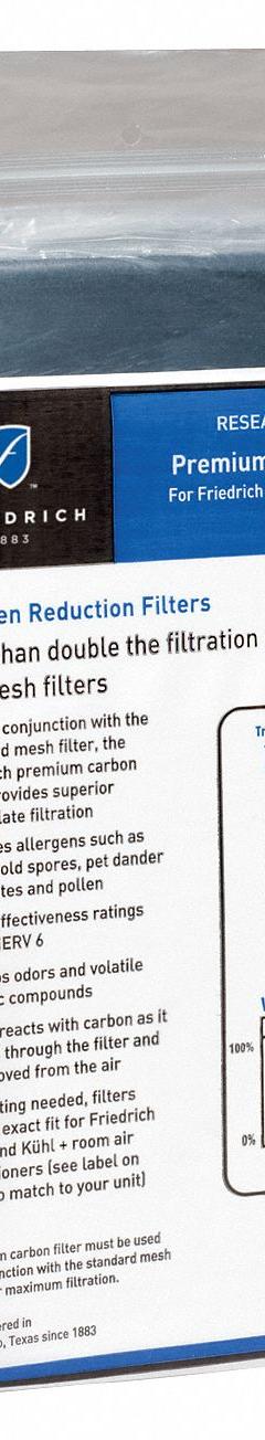 FRIEDRICH Filter Pad: Filter Pad, Friedrich, Kuhl Small Chassis, 3 PK (MPN KWCFS). Key specifications — Compatible Brand: Friedrich; Product Type: Filter Pad; Brand: FRIEDRICH.