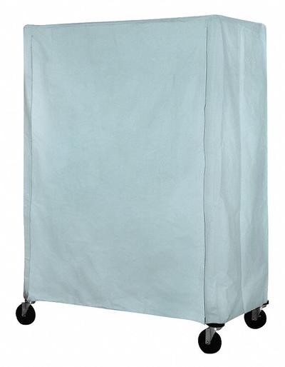 EAGLE GROUP Utility Cart Cover: Blue, Nylon, Hook-and-Loop, 48 in Wd, 86 in Ht - Hook-&-Loop Mildew-Resistant Coated Nylon Covers