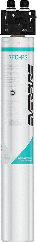EVERPURE Water Filtration System: 0.5 micron, 1.7 gpm, Push Connect, 22 3/4 in Overall Ht, Carbon (MPN EV929850-75). Key specifications — Brand: EVERPURE; Reduces: PFOA/PFOS; Filter Media: Carbon.