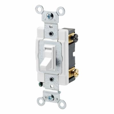 LEVITON Wall Switch: Toggle Switch, 4-Way, Maintained, White, 120/277V AC - Toggle Wall Switches
