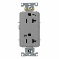 LEVITON Duplex Receptacle: Duplex, 5-20, Gray, 125V AC, 20 A, 2 Pole / 3 Wire (MPN WDR20-GY)