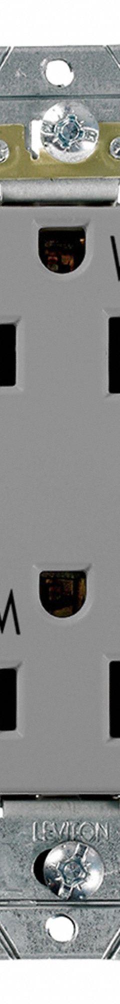 LEVITON Duplex Receptacle: Duplex, 5-20, Gray, 125V AC, 20 A, 2 Pole / 3 Wire (MPN WDR20-GY)
