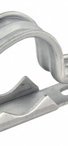 Clamp Back and Straps, Universal One-Piece: 1 1/2 in_1 1/4 in Trade Size, Stainless Steel (MPN UCSS125150). Key specifications — Finish: Stainless Steel; Color: Silver; Compatible Conduit Type: Schedule 40; Material: Stainless Steel; Brand: BRIDGEPORT FITTINGS.