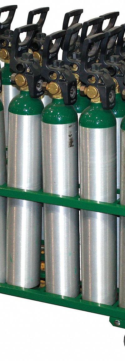 SAFTCART Medical Cylinder Cart: 2,400 lb - Four-Wheel Vertical Medical Cylinder Carts