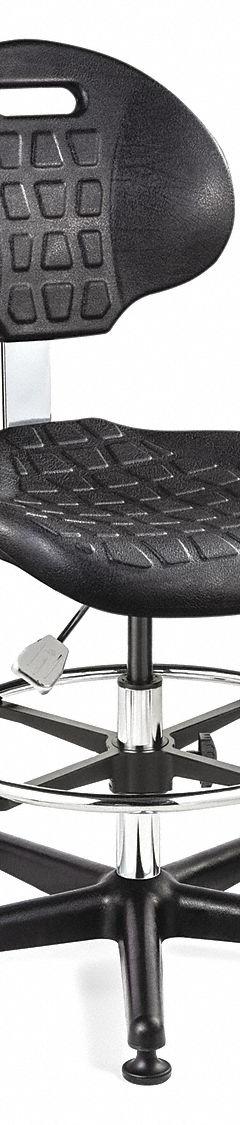 Cleanroom Task Chair: Polyurethane, Armless, Ht Range 19 1/2 in to 26 1/2 in, 18 1/2 in Seat Wd (MPN 7300C1-BLK). Key specifications — Foot Support: Yes; Base Material: Nylon; Brand: BEVCO; Product Type: Cleanroom Task Chair; Cleanroom Class: ISO 4; ESD-Safe: ESD-Safe.