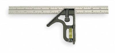 JOHNSON LEVEL Combination Square: Inch, Stainless Steel, 4 3/4 in, 12 in x 0.85 in - Combination Squares