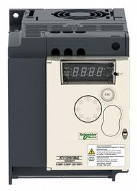 SCHNEIDER Variable Frequency Drive: In Phase Single, 200-240V AC, Out Phase Three, 2 hp, IP21, Black (MPN ATV12HU15M2). Key specifications — Style: Heat Sink; Color: Black/Blue/Gray; Output Voltage: 200-240V AC; Output Phase: Three.