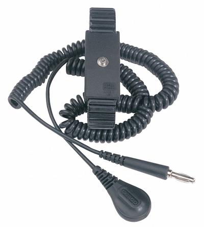 DESCO Wrist Strap: Metal, Black, Black, 1 Strap Conductors, 6 ft Cord Lg - Max - Metal Antistatic Wrist Strap Kits