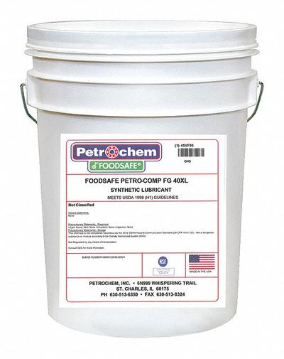 PETROCHEM Compressor Oil: 5 gal, Pail, 15 SAE Grade, 46 ISO Viscosity Grade - Air Compressor Oils
