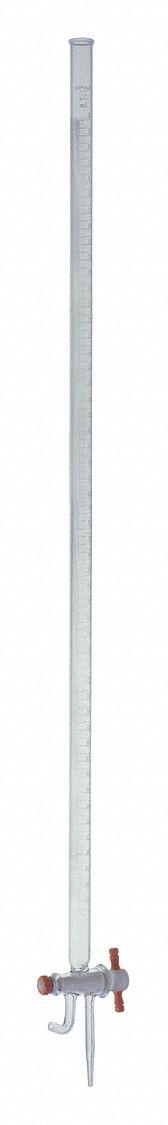 KIMBLE Straight Bore Buret: 25 mL, A, 617 mm, ±0.03 mL, 0.1 mL Inc, Borosilicate Glass (MPN 17052F-25). Key specifications — Closure Included: No; Tolerance: ±0.03 mL; Brand: KIMBLE; Body Material: Borosilicate Glass.