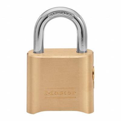 MASTER LOCK Combination Padlock: Scrolling Combo, Gold, Brass, Std Shackle - Standard Shackle Combination Padlocks