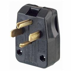 LEVITON Straight Blade Plug: 14-30P/14-50P, 125/250V AC, 30 A_50 A, 3 Pole, 4 Blade, Black (MPN 275-E)