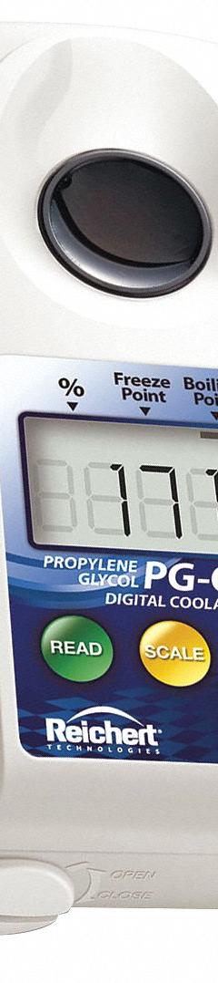 REICHERT Refractometer: +/-0.2% PG/+/-0.6°C PG Boiling Point/+/-0.6°C PG Freeze Point Accuracy (MPN 13940027). Key specifications — attr1073899: REICHERT; attr1079772: +/-0.2% PG; attr1136199: 0 % Brix; attr1079778: Automatic; attr1136198: 95 % Brix; attr1079777: 0.002; attr1108250: Propylene Glycol.