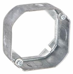RACO Extension Ring: Steel, Gray, For 2 Gangs, 1.5 in Overall Dp, 4 in Overall Wd, 4 in Overall Lg (MPN 128). Key specifications — Brand: RACO; For Number of Gangs: 2; Accessory Type: Extension Ring; Color: Gray; Material: Steel.