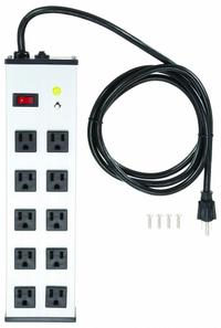 APPROVED VENDOR Outlet Strip: 10 Outlets, 6 ft Cord Lg, 15 A Current, Not UL Rated for Healthcare (MPN 52NY34). Key specifications — Brand: APPROVED VENDOR; Mounting Style: Clip.