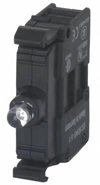 EATON Lamp Module: 22 mm Size, White, LED, 264 V AC Rating, No Transformer (MPN M22-LED230-W). Key specifications — Compatible Operator: Push Button; Compatible with Series: M22; Terminal Connection Type: Screw Terminals; Brand: EATON; Manufacturer Part Number: M22-LED230-W; Includes Bulb: Bulb Included.