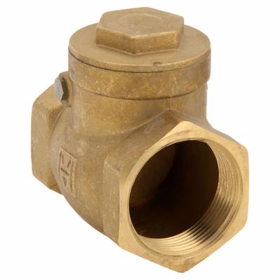 HAMMOND VALVE Swing Check Valve: Swing, Inline Valve Body, 1 1/2 in Pipe Size, FNPT x FNPT - Brass Inline Swing Check Valves