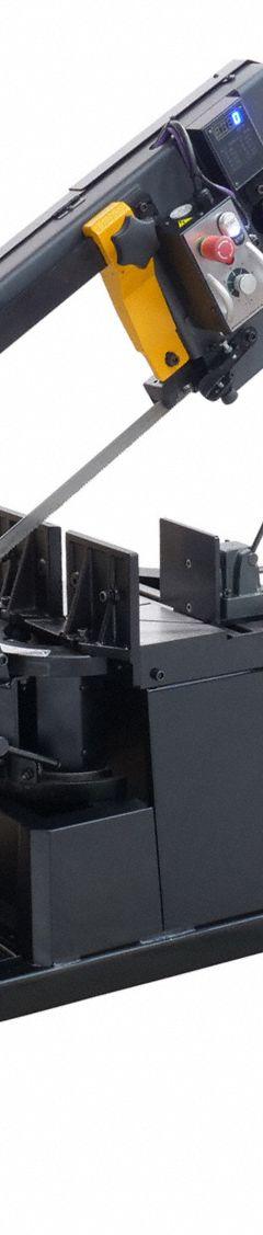 DAKE CORPORATION Band Saw: 8 in x 10 in, 65 to 250, 45°/90°, 5.0 A, 1 Phase, 110V AC (MPN 983113). Key specifications — attr325085: DAKE CORPORATION; attr313073: 5.0 A; attr313074: 1; attr313072: 90°; attr313070: 8 in x 10 in; attr313071: 65 to 250.