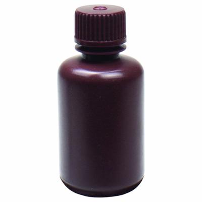 APPROVED VENDOR Reagent Bottle: HDPE, 2 fl oz, 60 mL, Amber, 20-415 mm Screw Closure Size - HDPE Narrow Mouth Round Lab Bottles