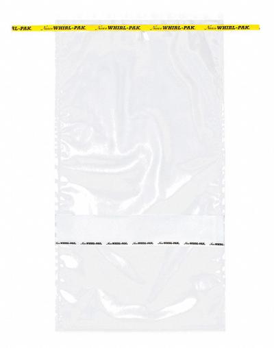 WHIRL-PAK Sampling Bag: Write-On, Sterile, 123 fl oz Capacity - oz - Write On Sterilized Bags